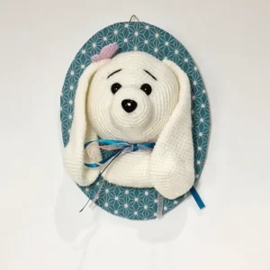Trophée mural au crochet  - Chien blanc