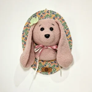 Trophée mural au crochet  - Chien rose