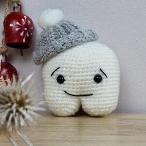 Dent de lait au crochet - Quenotte bonnet gris