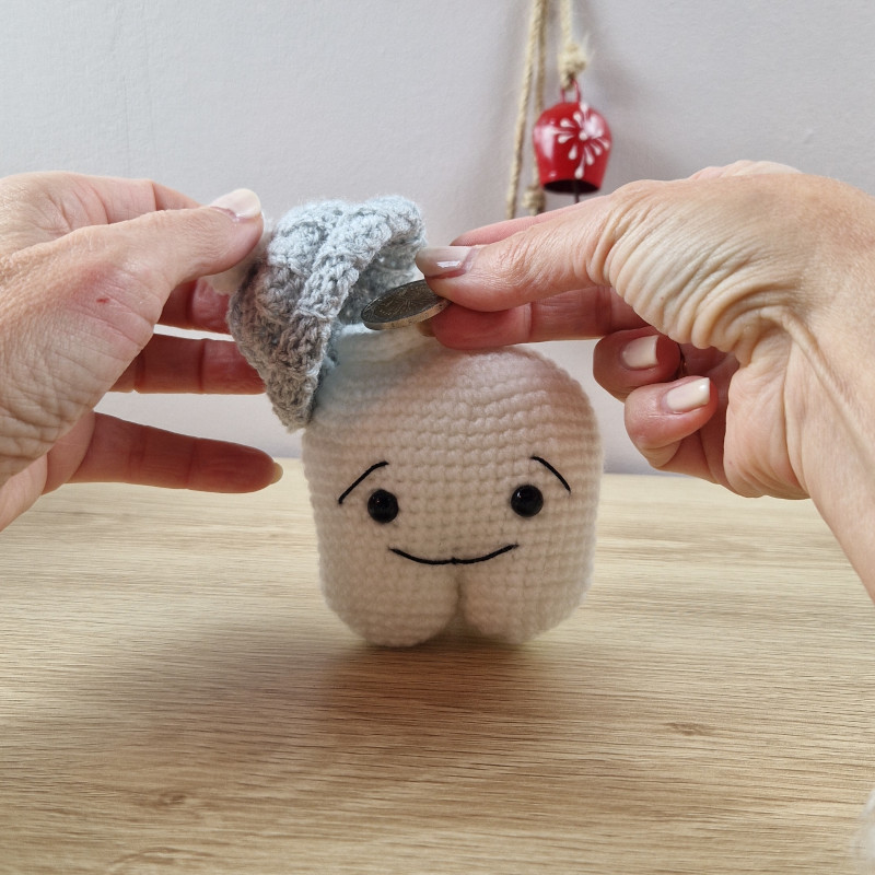 Dent de lait au crochet - Quenotte bonnet gris – Image 2