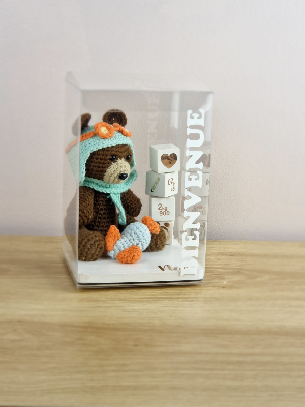 Figurine Baby au crochet personnalisée ourson – Image 2