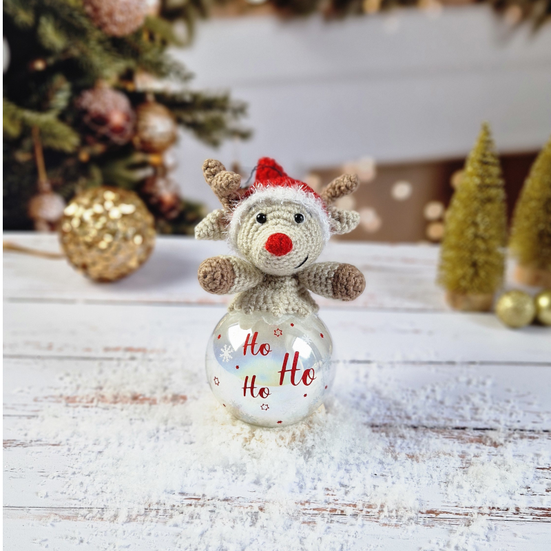 Boule de Noël Cerf Ho Ho Ho