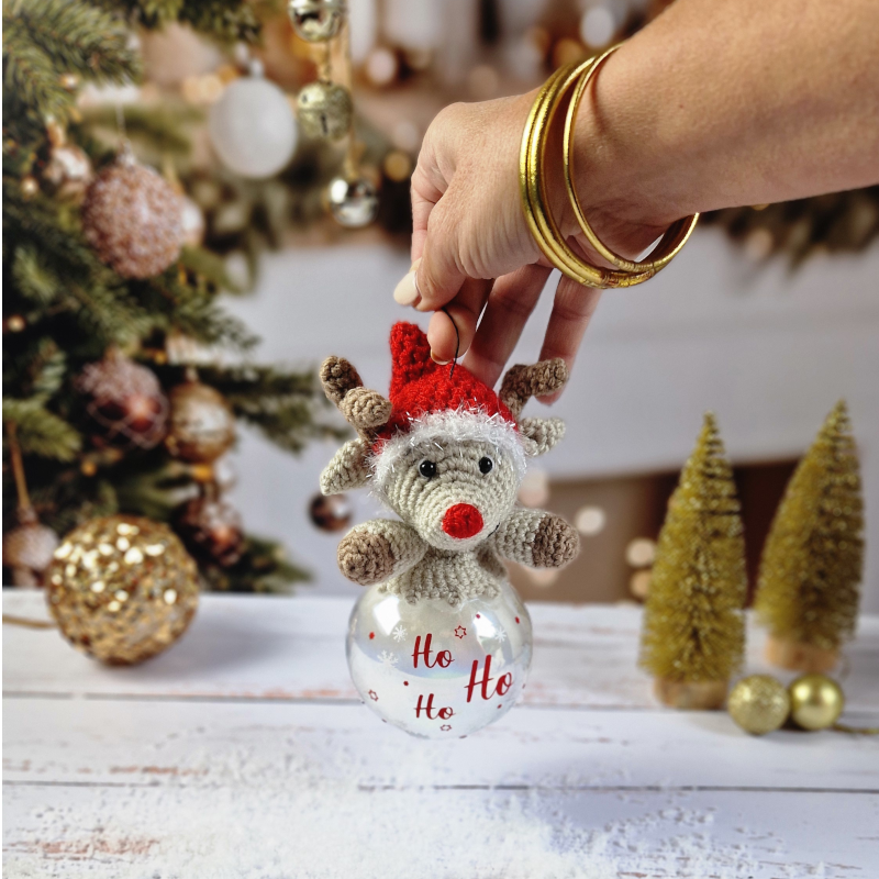 Boule de Noël Cerf Ho Ho Ho – Image 2