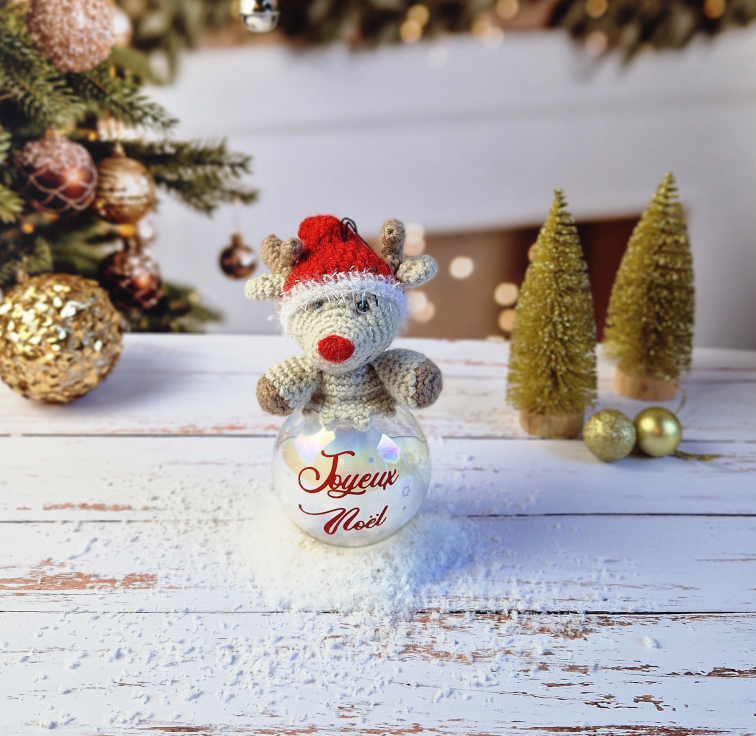 Boule de Noël Cerf Joyeux Noël