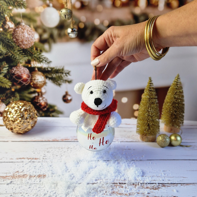 Boule de Noël Ours Polaire Ho Ho Ho – Image 2