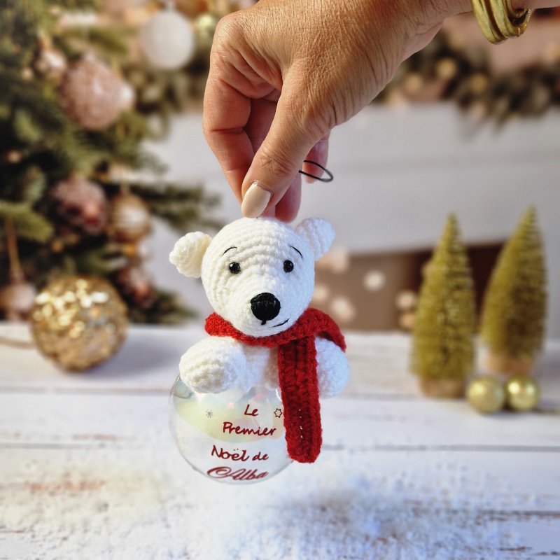 Boule de Noël Ours Polaire Personnalisable – Image 2